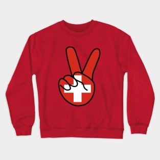 Switzerland Flag V Sign Crewneck Sweatshirt